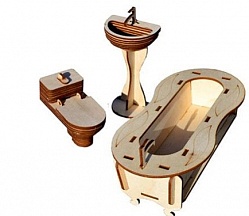 Конструктор – Ванная для больших кукол (Polly, ДК-2-08sim) - миниатюра