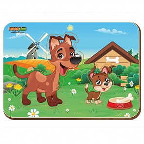 Деревянный вкладыш - Мама и детеныш, собаки (Сибирский Сувенир, 011318)