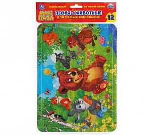 Макси-пазл – Лесные животные, 12 деталей (Умка, 4690590114940sim)