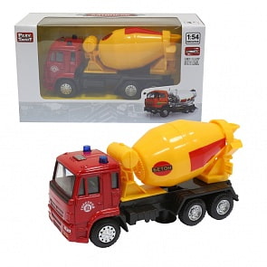 Инерционная металлическая модель - Бетономешалка, желтая, 1:54 (Play Smart, Р49210)