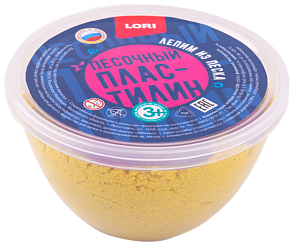 Пластилин песочный с формочкой Желтый, 250 г (Lori, Пп-003-no)