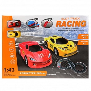 Трек с устройством для запуска, с машинками и 2-мя пультами, длина 288 см (B1661601sim)