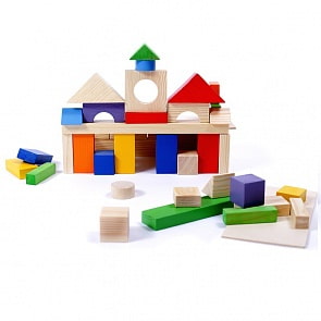 Деревянный конструктор, 51 деталь, окрашенный (Paremo, PE117-8)