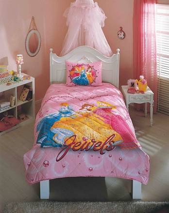 Детское покрывало, 1,5 спальное  Princess Jewels 
