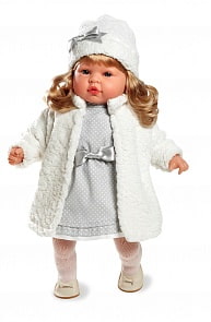 Мягкая виниловая кукла Elegance в пальто и шапочке, смеется, 45 см (Arias, Т59792)
