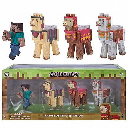 Набор фигурок из серии Minecraft - Steve with Llama caravan, 8 см. 