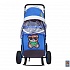 Санки-коляска Snow Galaxy City-1 - Зеленый Мишка на синем, на больших колесах Eva, сумка, варежки  - миниатюра №2