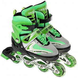 Раздвижные ролики Next со светом размер 34-37 в сумке зеленые (Next, C28004-34-37-GREEN)