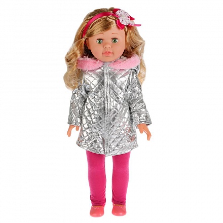 Интерактивная озвученная кукла Олеся в зимней одежде и с аксессуарами, 100 фраз, закрывает глазки, 50 см 