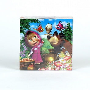 Набор из 9 кубиков серии Маша и медведь (Играем вместе, 01320sim)