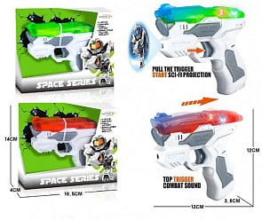 Бластер Space Series, свет и звук, 2 цвета (Junfa, KT118-3) (ассортимент)
