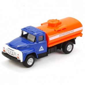 Бензовоз ЗИЛ 130 - металлическая инерционная машина  (Технопарк, X600-H09131-R)