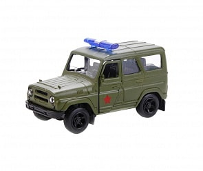 Инерционная металлическая машинка UAZ Hunter - Военная (Play Smart, Р41127)