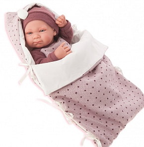 Кукла-младенец Габриэла в фиолетовом, 42 см (Munecas Antonio, 5004V)