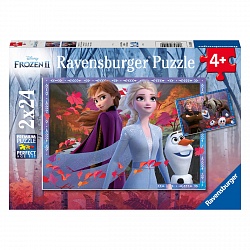 Пазл Холодное сердце 2 Морозные приключения 2x24 элемента (Ravensburger, R05010) - миниатюра