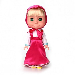 Интерактивная кукла Маша и Медведь – Маша, 33 см, озвученная 100 фраз, песенки, учим алфавит (Карапуз, 83050-RUsim)