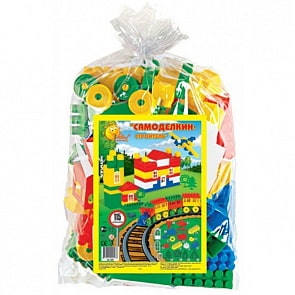 Конструктор Самоделкин с паровозом, 115 деталей (ПОЛЕСЬЕ, П-0576)