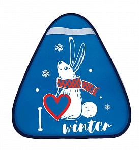 Сани-ледянка треугольная – Зайчик, голубой, 42х48 см (RT, 7213RT)
