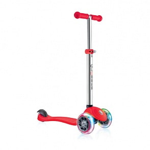 Трехколесный самокат Globber Primo Lights, красный (Globber, 423-102)
