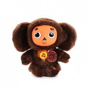 Мягкая игрушка Чебурашка 17 см., с пластиковой мордочкой, озвученная, русский чип (Мульти-Пульти, V36083/17Xsim)