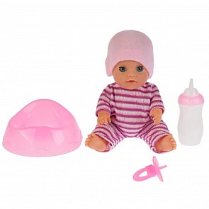 Функциональный пупс в вязаной одежде – Яночка, 20 см, пьет, писает, закрывает глазки, аксессуары (Карапуз, Y20DP-BB-RU_19)