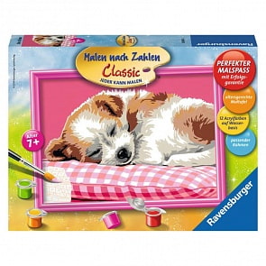 Раскрашивание по номерам Спящий щенок (Ravensburger, 28245st)