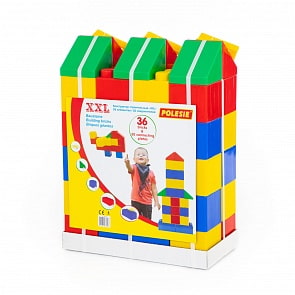 Конструктор строительный XXL, 36 элементов + 30 соединителей (Полесье, 68026)