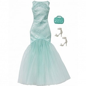 Комплект одежды Барби: Игра с модой – Бирюзовое платье (Mattel, DNV26/CFX92)