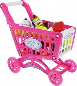 Продуктовая корзина-тележка «Помогаю Маме», 53 предмета (ABtoys, PT-00358)
