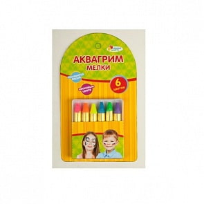 Аквагрим – мелки "Multiart", 6 цветов, неоновые (Играем Вместе, AG6M06sim)