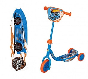 Cамокат трехколесный из серии Hot Wheels, колеса Eva 6"/4", декоративная панель (1toy, Т57645)