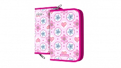 Пенал-книжка ErichKrause® - Pink Flowers, пластиковый без наполнения (ErichKrause, 48755ЕК) - миниатюра
