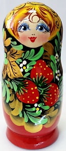 Матрешка 5 в 1 большая - Ягодки, эскиз 04, земляничка (Матрешка, М05160214)