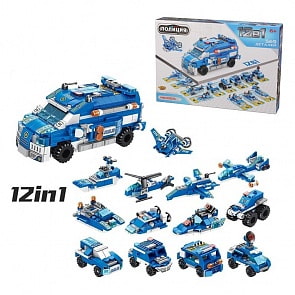 Конструктор Полиция 12в1, 569 деталей (Наша Игрушка, M633015)