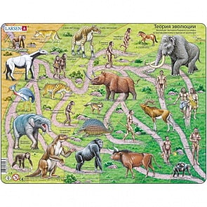 Пазл - От обезьяны до человека, 83 детали (Larsen, HL3k)