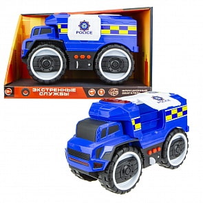 Фрикционный грузовик - Экстренные службы. Полиция, 20 см, свет и звук (1toy, Т16948)