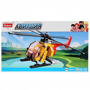 Конструктор - Вертолет с фигуркой, 100 деталей (Sluban, M38-B0667A)