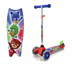 Трехколесный самокат - PJ Masks, светящиеся колеса (1Toy, Т15438Д) - миниатюра