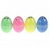 Набор шарикового крупнозернистого незастывающего пластилина 4 цвета в яйцах, глаза  - миниатюра №1