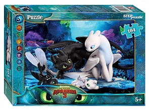 Пазл - Как приручить Дракона-3, 104 детали (Step puzzle, 82179)