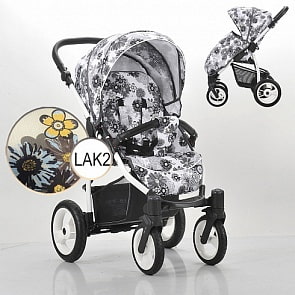 Детская прогулочная коляска – Rainbow, шасси белая/BIA LAK2 (Bebetto, WB120_LAK2)