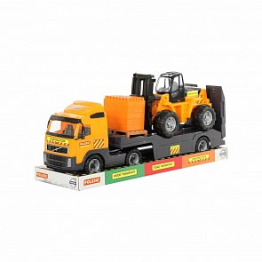 Автомобиль-трейлер Volvo, автокар и конструктор Супер-Микс, 30 элементов (Полесье, 58409)