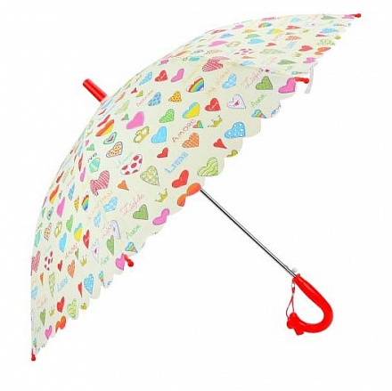 Зонт детский - Сердечки, 48 см, полуавтомат 