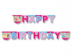 Гирлянда-буквы Happy Birthday Принцессы Лето, 220 см (Procos, 1505-1072)
