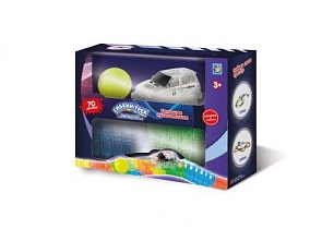 Мини-набор Гибкий трек - Большое путешествие, 70 деталей, дорога светится в темноте, машинка со светом (1toy, Т13186)