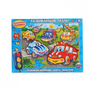 Развивающий пазл в рамке – Специальная техника, 15 деталей (Умка, 4690590113486sim)