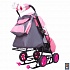 Санки-коляска Snow Galaxy - City-1 - Мишка со звездой, цвет розовый на больших колесах Ева, сумка, варежки  - миниатюра №3