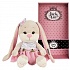 Мягкая игрушка - Зайка Jack&Lin в розовом платьице с цветами, 20 см  - миниатюра №1