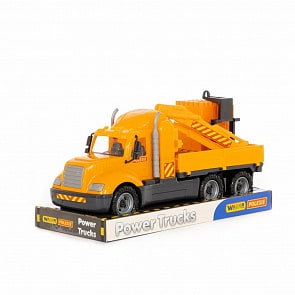 Автомобиль-кран с манипулятором Майк + конструктор Супер-Микс - 30 элементов на поддоне (Полесье, 58508)