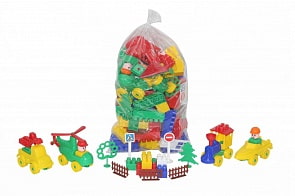 Конструктор – Строитель, 128 элементов, в пакете (Полесье, 52537) (ассортимент)